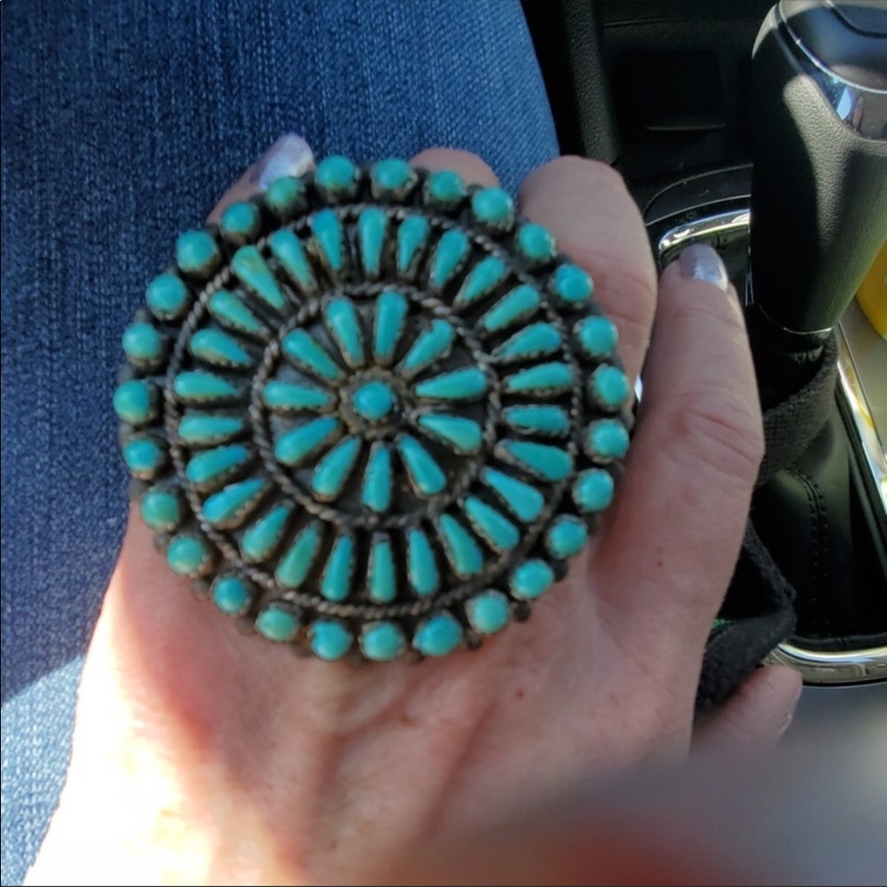 Vintage Navajo petit point statement ring 6.5